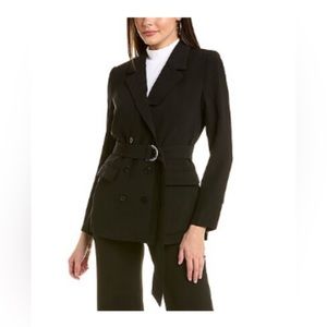Gracia belted black Blazer Size M NWT
